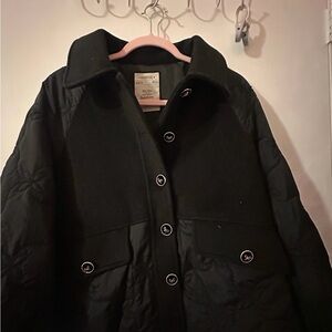 Klose Black Quilted-Panel Women's Puffer Jacket